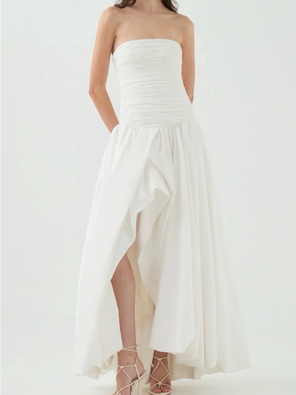 VIOLETTE BUBBLE HEM MAXI DRESS (IVORY)